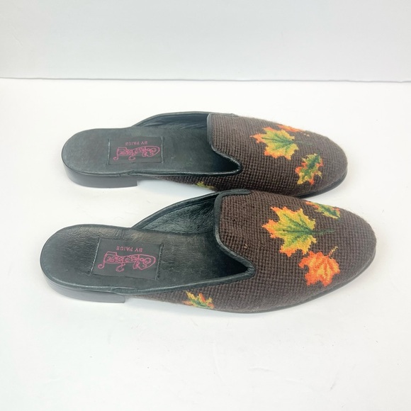 PAIGE Black / Brown Slippers with Pink Logo Size M - Picture 11 of 13